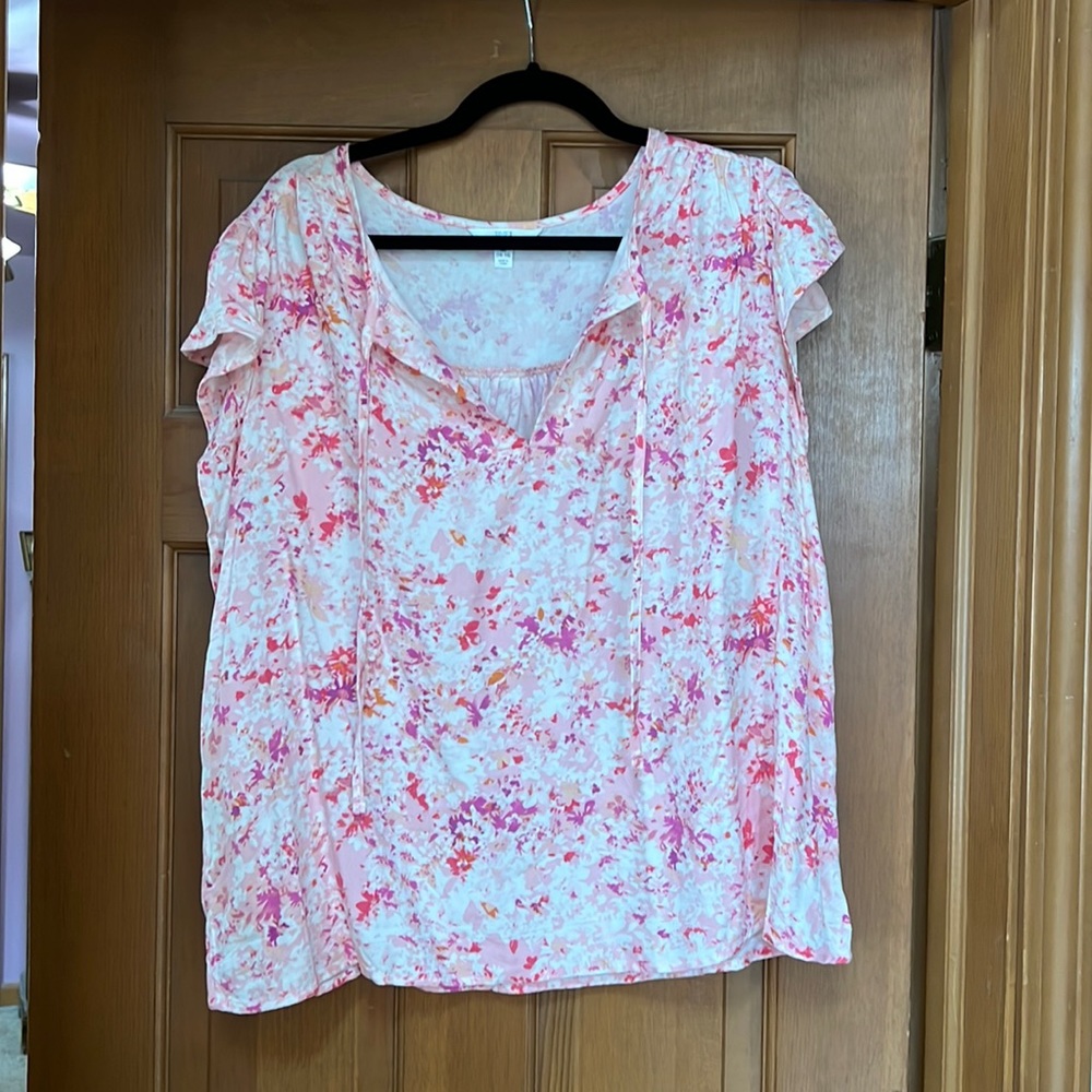 Pink floral blouse